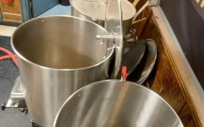 Mashing in a new beer! This is a slightly modified, triple dry-hopped version of one of our favorite recipes, “Leftover Fireworks”. We’ve added a 3rd dry hop with Nectaron Hops, one of our newest favorite hop varieties. This beer represents the “Now” portion of our “Then and Now” series, brewed in celebration of our 10th anniversary. Keep an eye out for its release, as well as the release of our “Then” beer, a Belgian IPA, during the week of September 10th. More details to come