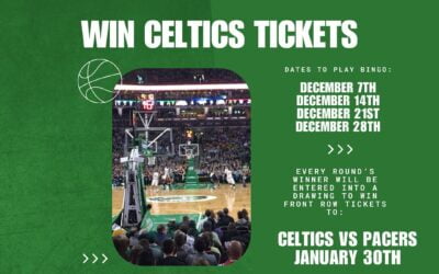 You could be the winner of this month’s @celtics tickets…all you have to do is play Music Bingo! The game starts at 6:30 and is free to play!