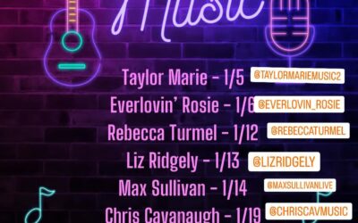 Mark your calendars…we have a full month of live music! Fridays and Saturdays: 6:30pm Sundays: 1pm #livemusic #seacoastevents #ginuary