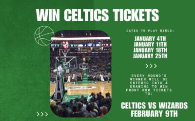 Tonight is MUSIC BINGO! There are two Thursdays left to get your name in the @celtics tickets drawing…and these are seats you don’t want to miss. See you at 6:30.