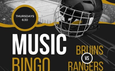 Tomorrow night we choose the Bruins tickets winner! If you’ve won any bingo round in February, be sure to come to Music Bingo tomorrow at 6:30 (the winner must be present). If you haven’t won a round, come to play! All winners are entered to win! Thursday: 6:30pm #musicbingo #bruinstickets