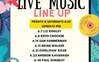 Live Music allllll month long! @lizridgely @keithcrockermusic @samhammerman @brianwalkermusic @everlovin_rosie @a.m.kavanagh @paul_gormley_music @maxsullivanlive