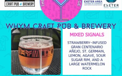 The @exeter_area_chamber Cocktail Contest starts today! Swing on over to Whym and order a Mixed Signals, then vote for us. ️ Mixed Signals Strawberry Infused Gran Centenario Anejo • St. Germain • Lemon • Agave • Sour Sugar Rim • Watermelon Rock @grancentenariotequila @stgermaindrinks