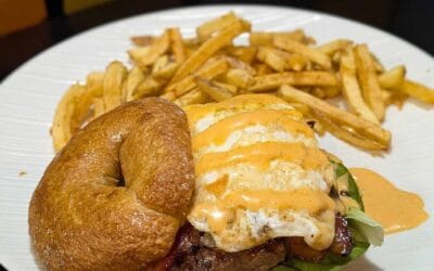 Sundays are for ALL DAY BRUNCH! This week’s specials all include house made BAGELS by our very own Steve! Try the Bagel Breakfast Burger (pictured): Scratch baked bagel, lettuce, tomato, apple wood bacon, fried egg, cheddar, maple Sriracha aioli #whymspecials #yummy