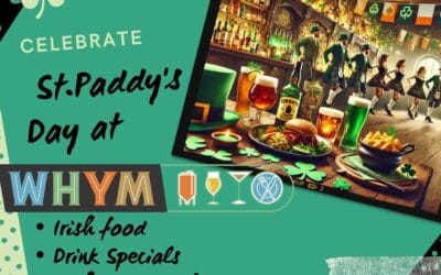 Whym’s St. Paddy’s Day Weekend Celebration  Get ready for a weekend full of Irish food, cocktail specials, Guinness, and a special Irish dance performance!  Food Specials: Irish Nachos – House-cut fries topped with melted cheese and corned beef! 🧀 Irish Cheddar Board – Irish Cheddar, Bangers Sausage, Assorted Fruit, Horseradish Mustard, and Cottage Bread 🧀 Corned Beef & Cabbage Boiled Dinner – Tender corned beef, potatoes, carrots, cottage blend, and horseradish sauce 🥔🥕 Irish Stout Beef Stew – Hearty Irish stout beef stew served with an Irish cheddar biscuit 🥖 Oven Roasted Salmon – Perfectly roasted salmon with rice pilaf, green peas, and a lemon-dill butter sauce 🍋  Cocktail Specials: Sip on our Irish-inspired cocktails or enjoy a cold pint of Guinness all weekend long!   Special Irish Dance Performance: Join us on Sunday at 3 PM for a spectacular performance by Murray Academy of Irish Dance! Watch their incredible talent as they bring the spirit of Ireland to life! 🇮🇪  Celebrate with us and enjoy a weekend filled with great food, drinks, and festivities! Don’t forget to wear your green! See you at Whym for the best St. Paddy’s Day celebration in town!